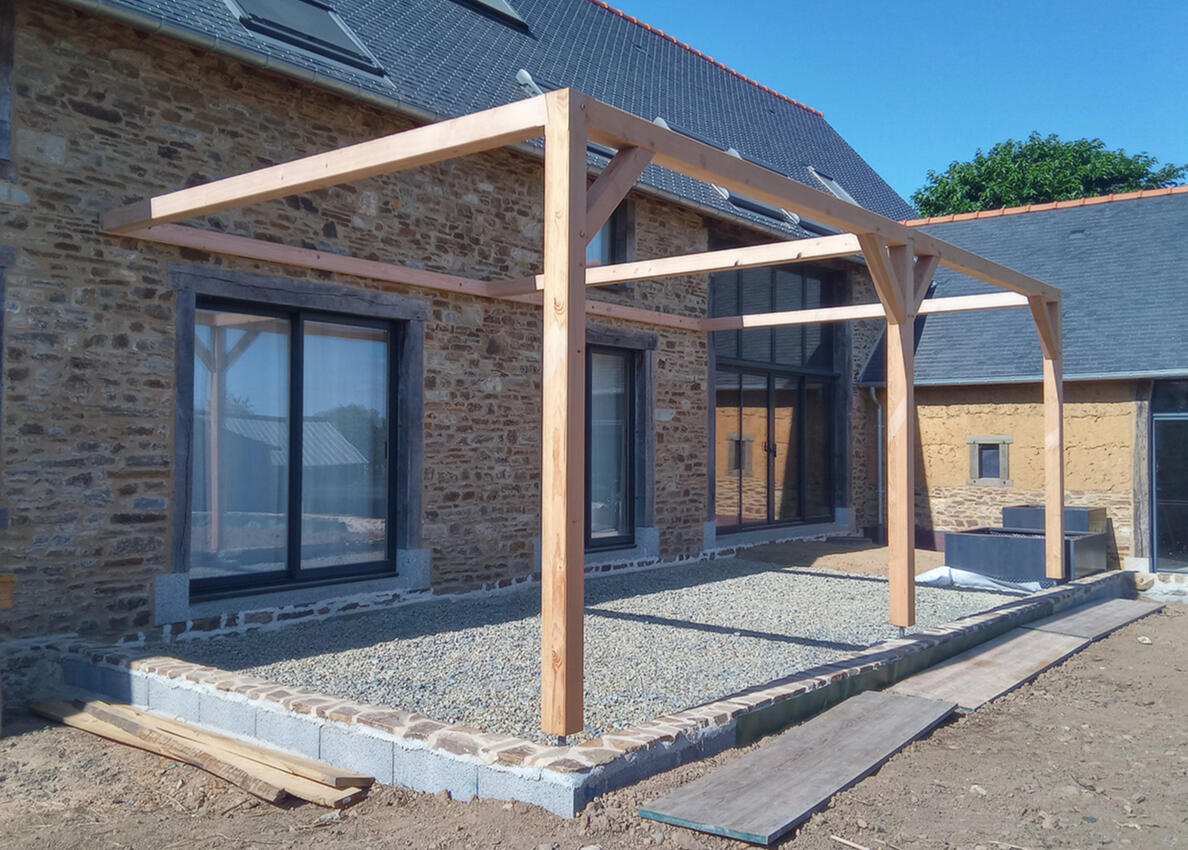 Pergola douglas - Saint Médard sur Ille