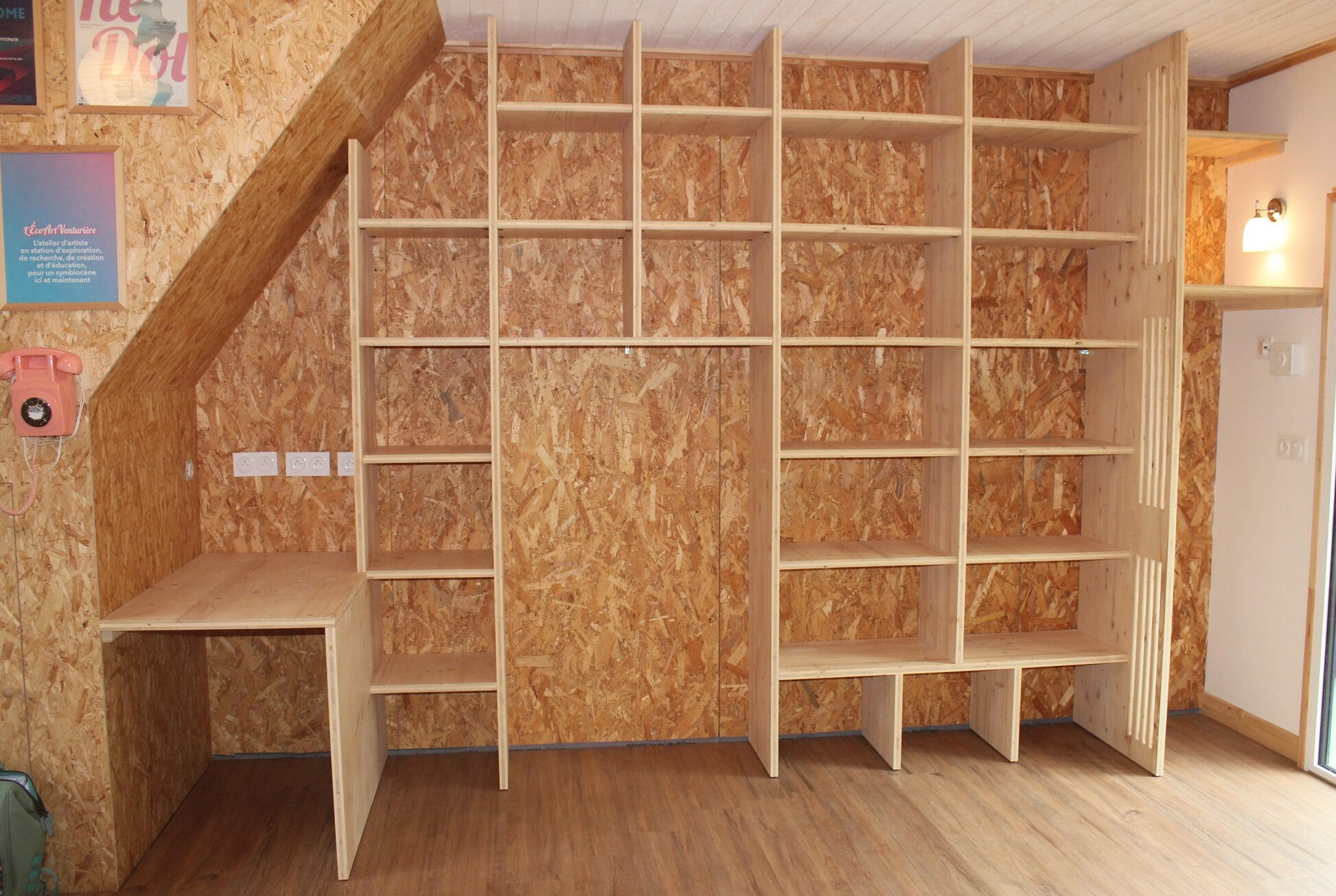 Bibliothèque sur mesure, tripli épicéa - Bazouge/Hédé